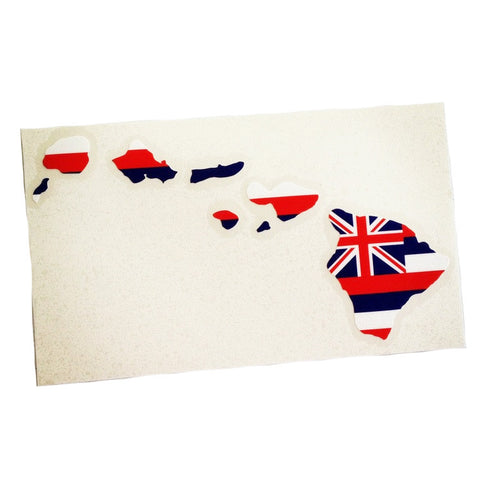 Hawaii Flag Island Chain 8" Diecut Sticker